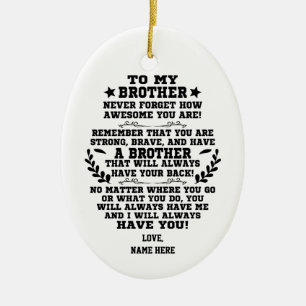 Zu meinem Bruder Geschenk von Bruder mit Individue Keramik Ornament