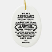 Zu meinem Bruder Geschenk von Bruder mit Individue Keramik Ornament (Hinten)