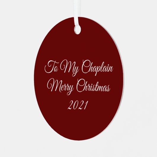 Zu meinem Chaplain-Metall-Ornament Ornament Aus Metall (Vorderseite links)