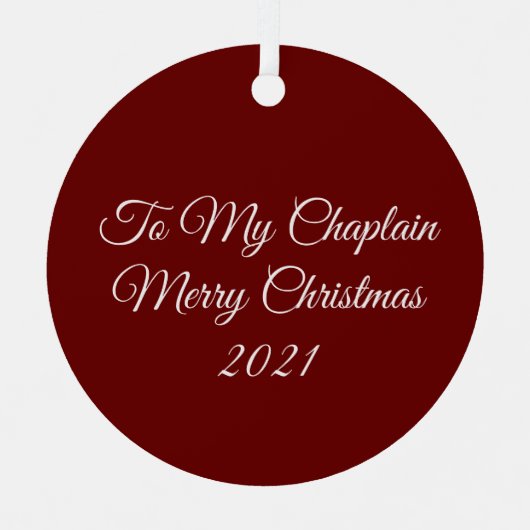 Zu meinem Chaplain-Metall-Ornament Ornament Aus Metall (Vorderseite)