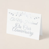 Zu meinem Ehemann auf unserer Jubiläumskarte Folienkarte (Vorderseite)