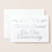 Zu meinem Ehemann auf unserer Jubiläumskarte Folienkarte (Vorderseite mit Umschlag)