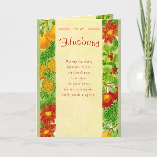 Zu meinem Ehemann Feiertagskarte (Vorderseite)