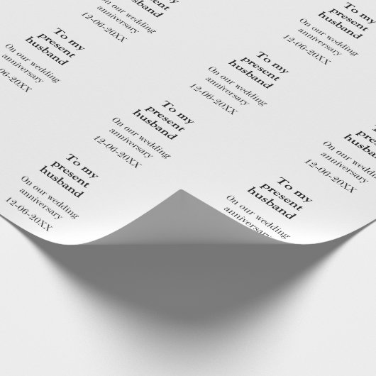 Zu meinem Ehemann Hochzeitsjubiläum Name Datum hin Geschenkpapier (Ecke)