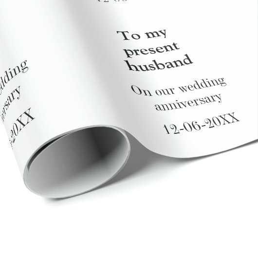 Zu meinem Ehemann Hochzeitsjubiläum Name Datum hin Geschenkpapier (Rolleneckpunkt)