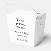 Zu meinem Ehemann Hochzeitsjubiläum Name Datum hin Geschenkschachtel (Rückseite)
