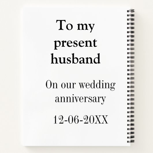 Zu meinem Ehemann Hochzeitsjubiläum Name Datum hin Notizblock (Rückseite)