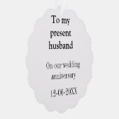Zu meinem Ehemann Hochzeitsjubiläum Name Datum hin Ornament Karte (Rechts)