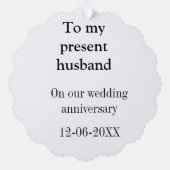 Zu meinem Ehemann Hochzeitsjubiläum Name Datum hin Ornament Karte (Rückseite)