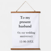 Zu meinem Ehemann Hochzeitsjubiläum Name Datum hin Wandteppich Mit Holzrahmen (Vorderseite)
