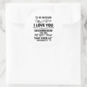 Zu meinem Ehemann Liebe ich dich Runder Aufkleber (Tasche)