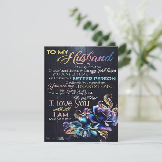 zu meinem Ehemannbrief, zu meinem Geschenk für mei Einladung (Stehend Vorderseite)