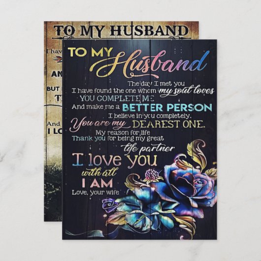 zu meinem Ehemannbrief, zu meinem Geschenk für mei Einladung (Vorne/Hinten)