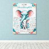 Zu meinem Elefantengeschenk, Tochter zum Geburtsta Leinwanddruck (Insitu (Holzboden))