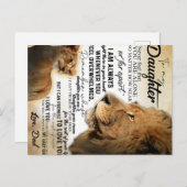 zu meinem Familiengeschenk meiner Tochter Löwe, To Postkarte (Vorne/Hinten)