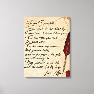 Zu meinem Geburtstagsgeschenk meiner Tochter, Nied Leinwanddruck