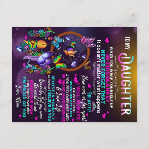 Zu meinem Geschenk an meine Tochter Schmetterlinge Postkarte
