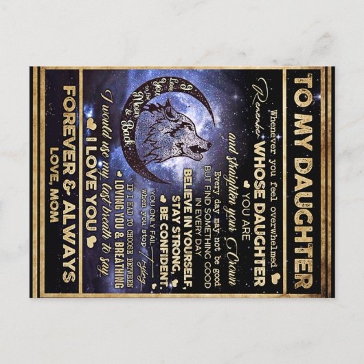 Zu meinem Geschenk an meine Tochter Schmetterlinge Postkarte (Vorderseite)