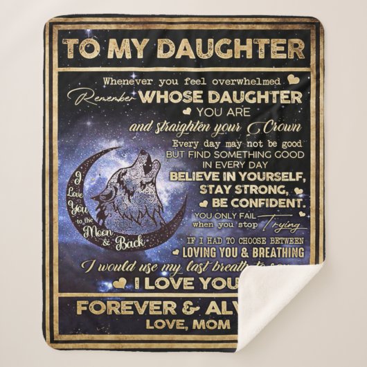 Zu meinem Geschenk an meine Tochter Schmetterlinge Sherpadecke (Vorderseite)