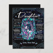 zu meinem Geschenk, Brief an Tochter vom Vater Einladung (Vorne/Hinten)