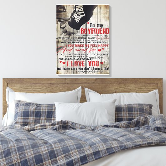 Zu meinem Geschenk für den Ehemann | Love Husband  Leinwanddruck (Insitu (Schlafzimmer))