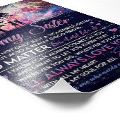 Zu meinem Geschenk für meine Schwester Lady Girl, Fotodruck (Ecke)