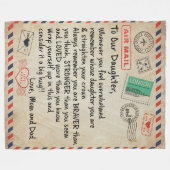 zu meinem Geschenk, Liebe Brief an unsere Tochter Fleecedecke (Vorderseite (Horizontal))