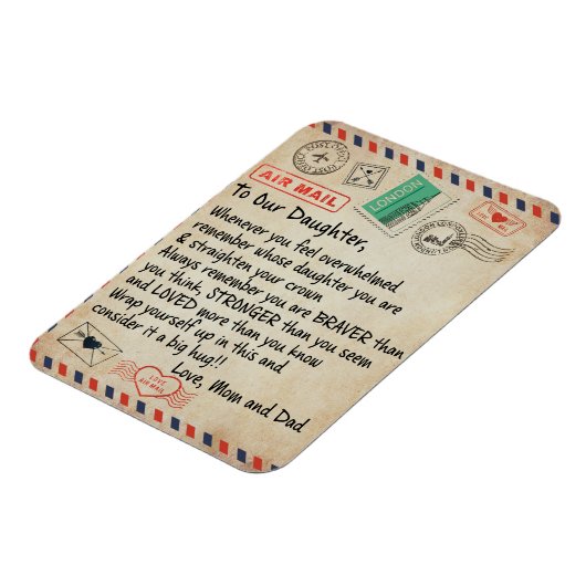 zu meinem Geschenk, Liebe Brief an unsere Tochter Magnet (Linke Seite)