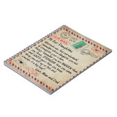 zu meinem Geschenk, Liebe Brief an unsere Tochter Notizblock (Linke Seite)