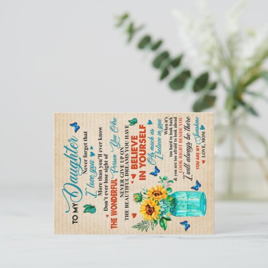 Zu meinem Geschenk, Schmetterling Lover, Sonnenblu Ankündigungspostkarte (Stehend Vorderseite)