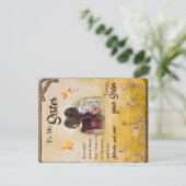 Zu meinem Geschenk, Schmetterlingsliebe, Blumenges Postkarte (Stehend Vorderseite)