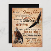 Zu meinem Geschenk, Vater und Tochter, Adler Lover Einladung (Vorne/Hinten)