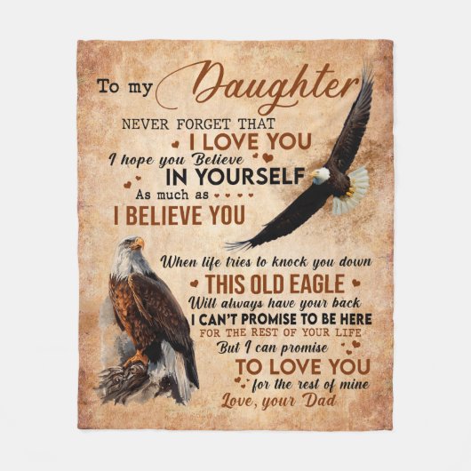 Zu meinem Geschenk, Vater und Tochter, Adler Lover Fleecedecke (Vorderseite)