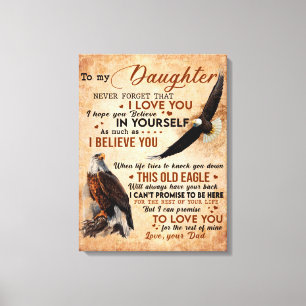 Zu meinem Geschenk, Vater und Tochter, Adler Lover Leinwanddruck