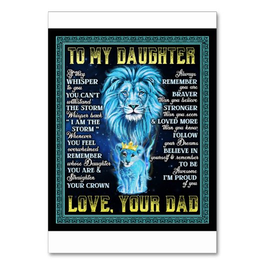 zu meinem Geschenk von Löwe, Geschenk von Löwe Vat Tischnummer (Vorderseite)