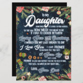 Zu meinem Geschenk, Weihnachtsbrief an Tochter Menükarte (Vorne/Hinten)