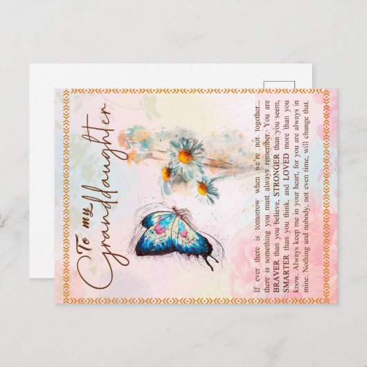 Zu meinem Grandtochter-Geschenk, Niedlicher Schmet Ankündigungspostkarte (Vorne/Hinten)