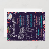 zu meinem Großtochter-Geschenk von Oma, Blume Love Ankündigungspostkarte (Vorne/Hinten)