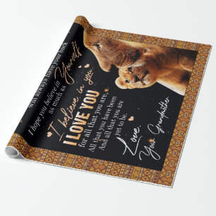 Zu meinem Großtochter Geschenk von Oma, Löwenliebh Geschenkpapier