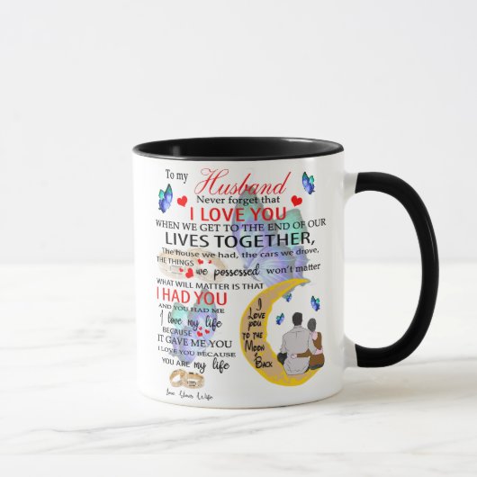ZU MEINEM HUSBAND, Geschenk für Ehemann, Jubiläums Tasse (Rechts)