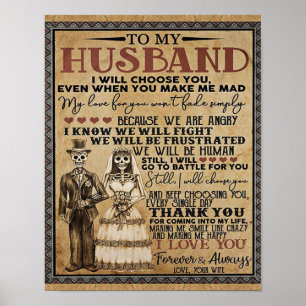 Zu meinem Husband Halloween-Paar-Liebe-Geschenk Poster