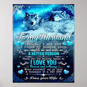 Zu meinem Husband Wolf Geschenk, Ehemann Geburtsta Poster