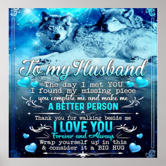 Zu meinem Husband Wolf Geschenk, Ehemann Geburtsta Poster