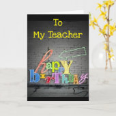 ** ZU MEINEM LEHRER** SCHREIBEN IST AM WALL BIRDER KARTE (Gelbe Blume)