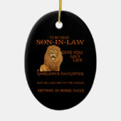 Zu meinem lieben Schwiegersohn gebt dir eine wunde Keramik Ornament (Vorne)