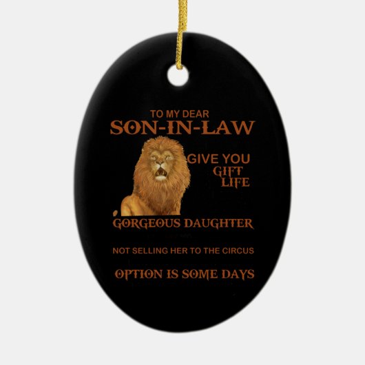 Zu meinem lieben Schwiegersohn gebt dir eine wunde Keramik Ornament (Vorne)