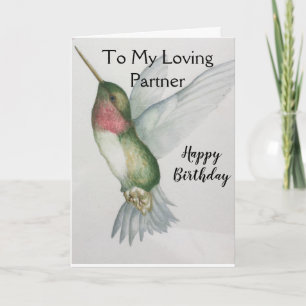 Zu meinem Lieblingspartner Happy Birthday Hummingb Karte