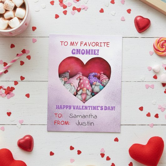 Zu meinem Lieblingstag Gnomie Valentine Postkarte