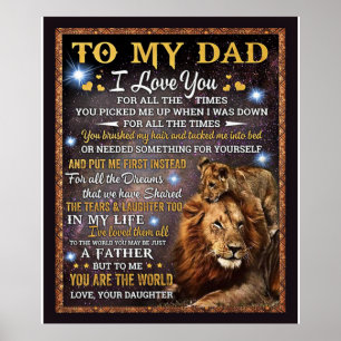 Zu meinem Lion Vater Geschenk, Vater Geburtstagsge Poster