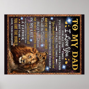 Zu meinem Lion Vater Geschenk, Vater Geburtstagsge Poster